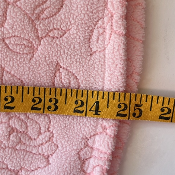 Oscar de la Renta Pajamas 2 Piece Set Pink Sz M Vintage Fleece Lounge Floral. - Picture 9 of 13